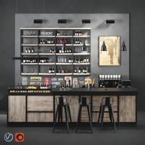 工业风酒柜吧台 酒吧 红酒吧台